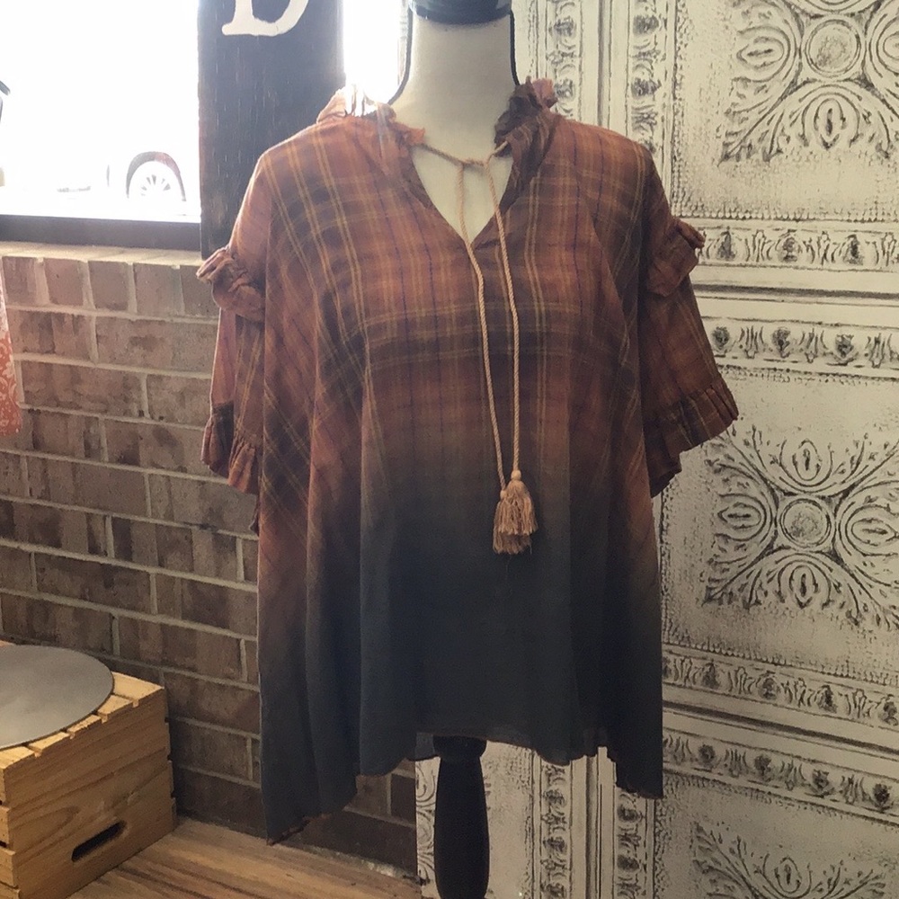 Hombre top with fringe tie